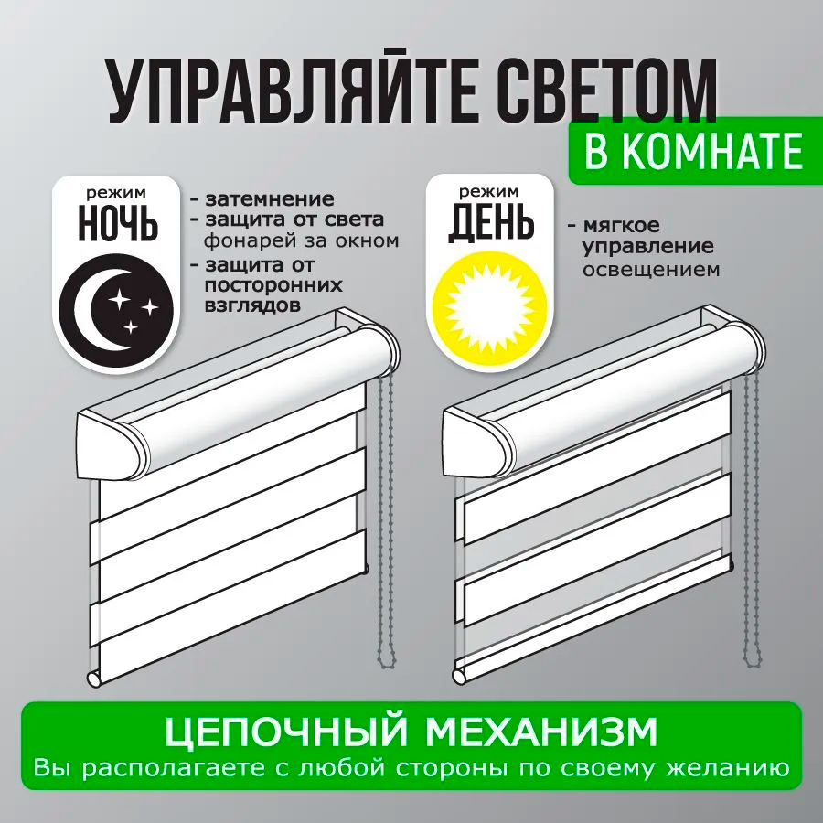 Роллета день/ночь КАНЗАС УЮТ 50*160 Белый