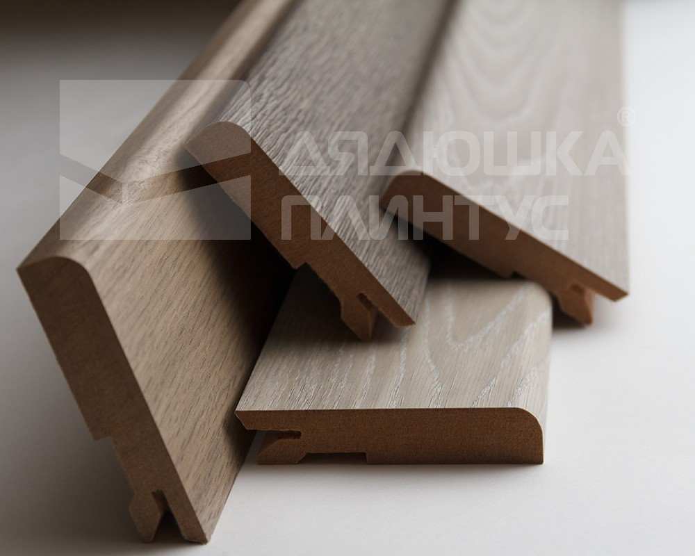 Плинтус МДФ Лука Пл 100-1МДФ.2700.Point line 24017 Дуб серф серый