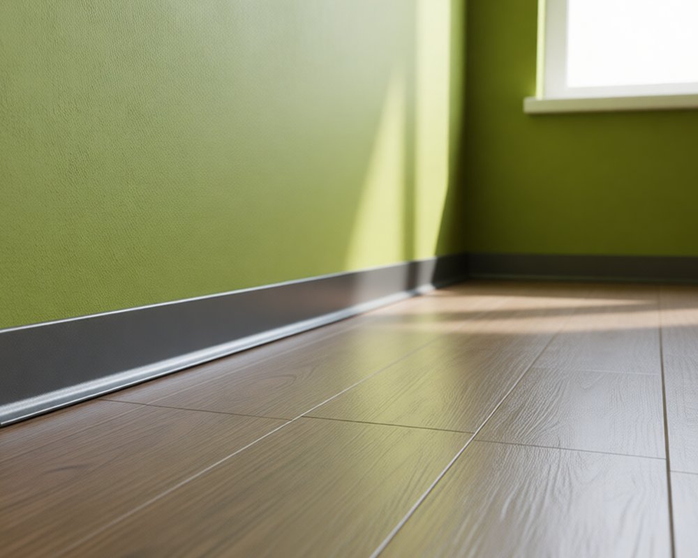 Алюминиевый плинтус AKBD40-SA 2,5м Муар антрацит