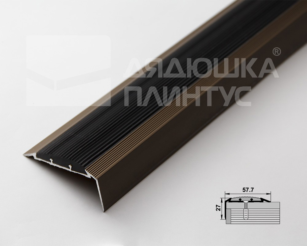 Порог угловой ПУ 70.900.04л Бронза