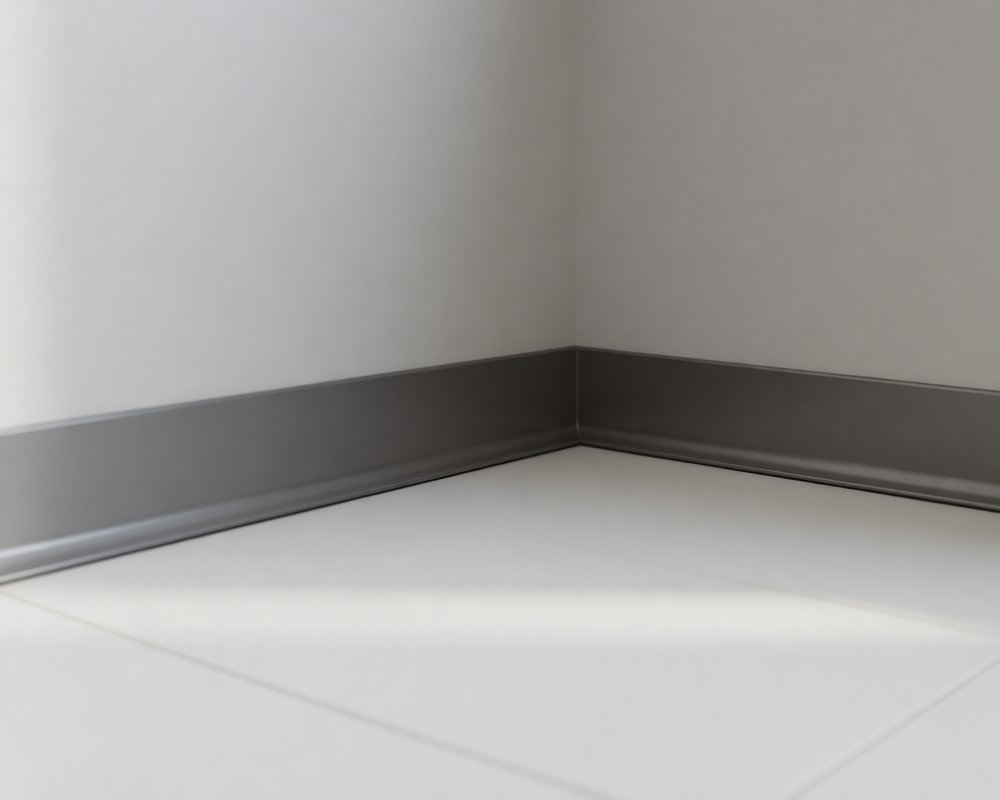 Алюминиевый плинтус AKBD40-SA 2,5м Муар антрацит