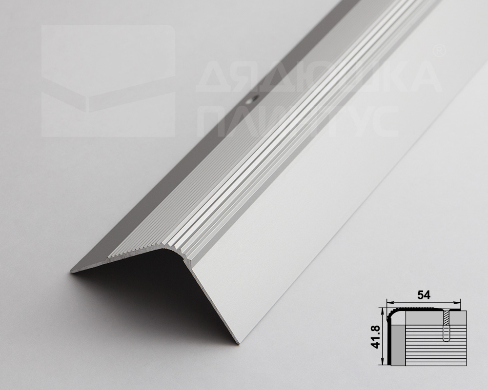 Порог угловой ПУ 02.900.01л Анод серебро